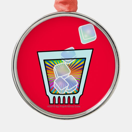 COCKTAIL - OUD FASHIONED - ROCKGLAS METALEN ORNAMENT (Voorkant)