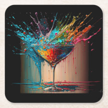 Cocktail PAINTING SQUARE PAPER ONDERZETTER