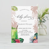 Cocktail, Palm, Baby shower van Glitter Bokeh Kaart (Staand voorkant)
