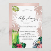 Cocktail, Palm, Baby shower van Glitter Bokeh Kaart (Voorkant / Achterkant)