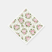 Cocktail Paper Napkins-roze rozen Servet (Hoek)