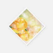 Cocktail Paper Napkins-Yellow Roses Servet (Hoek)