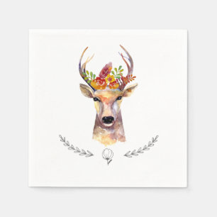 Cocktail Papier Servet boho hert Buck Head Brownin