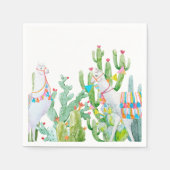 Cocktail Papier servet Boho Llama Bohemian Cacti D (Voorkant)