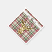 Cocktail Papier Servet Goud Glitter Rendier Plaid (Hoek)