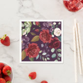 Cocktail Papier servet Plum Paarse Rozen Gold Geom (Insitu)