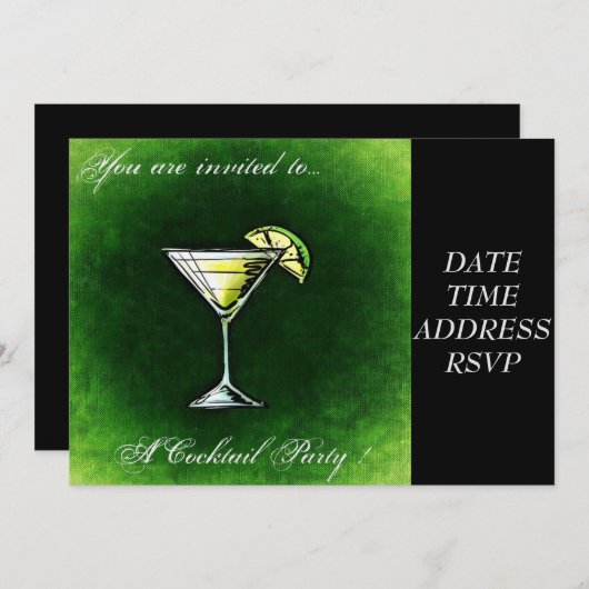 Cocktail Party Absinthe Kaart (Voorkant / Achterkant)