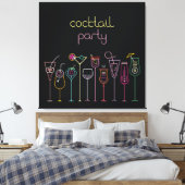 Cocktail Party achtergrond Canvas Afdruk (Insitu (Slaapkamer))