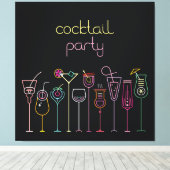 Cocktail Party achtergrond Canvas Afdruk (Insitu (Houten vloer))