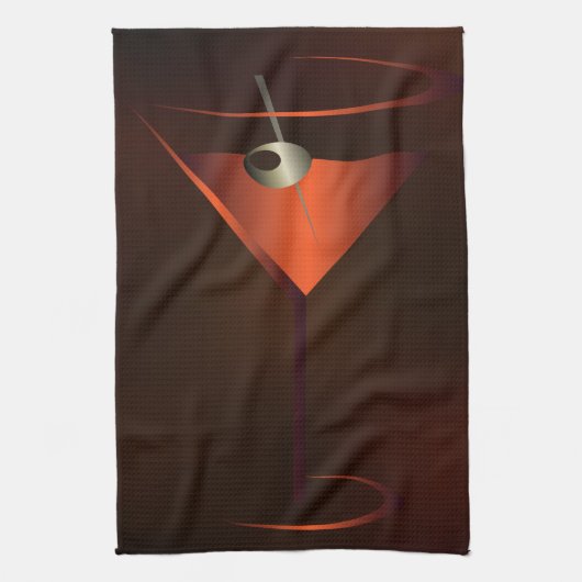 Cocktail Party Bar Towel - Red Cocktail Martini Theedoek (Verticaal)