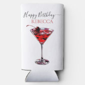 Cocktail Party Cherry Martini Happy Birthday Seltzer Blikjeskoeler (Achterkant)