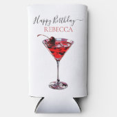 Cocktail Party Cherry Martini Happy Birthday Seltzer Blikjeskoeler (Voorkant)
