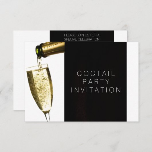 Cocktail Party Club Invitation Vip Uitnodiging (Voorkant / Achterkant)