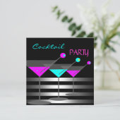 Cocktail Party Cocktails Drink Martini Blauwgroen Kaart (Staand voorkant)