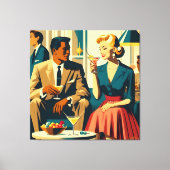 Cocktail Party Couples Shared Attraction Canvas Afdruk (Voorkant)