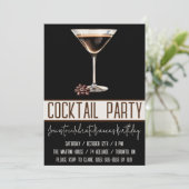 Cocktail Party, Espresso Martini, Verjaardagsfeest Kaart (Staand voorkant)
