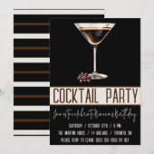Cocktail Party, Espresso Martini, Verjaardagsfeest Kaart (Voorkant / Achterkant)