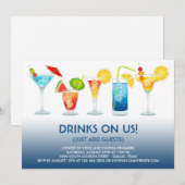 Cocktail Party Flat Uitnodiging (Voorkant / Achterkant)