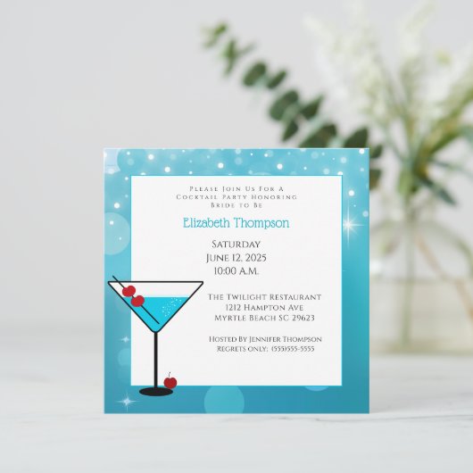 Cocktail Party for bride Invitation Kaart (Staand voorkant)