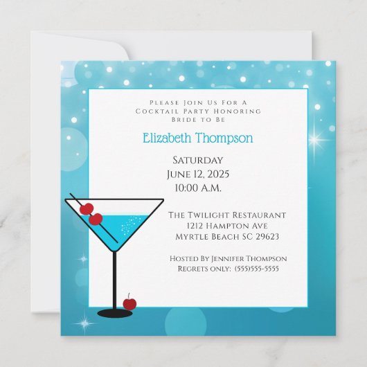 Cocktail Party for bride Invitation Kaart (Voorkant)