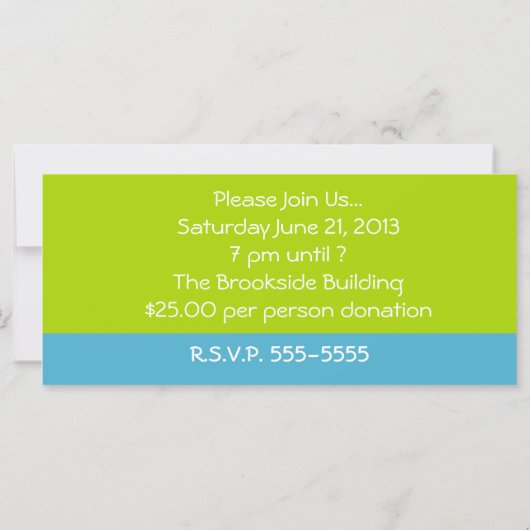 Cocktail Party-Fundraiser-uitnodiging (Achterkant)