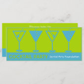 Cocktail Party-Fundraiser-uitnodiging (Voorkant / Achterkant)