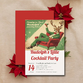 Cocktail Party  Grappig Retro Kerstfeest Kaart