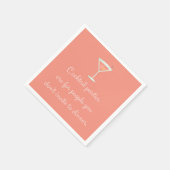 Cocktail party grappige martini-zalmkleur servet (Hoek)