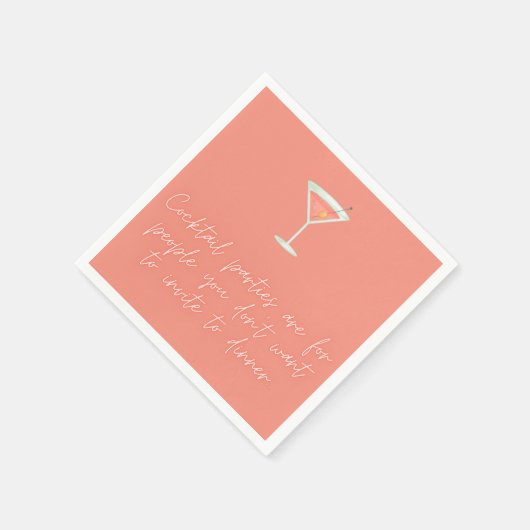 Cocktail party grappige napkin zalmscript servet (Hoek)