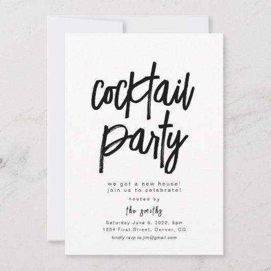 Cocktail Party Housewarming Party Kaart (Voorkant)