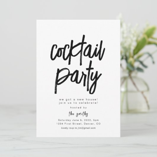 Cocktail Party Housewarming Party Kaart (Staand voorkant)