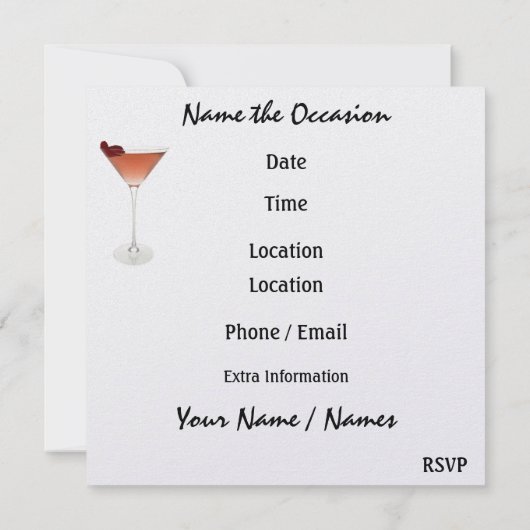 Cocktail Party Invitation by SRF Kaart (Achterkant)