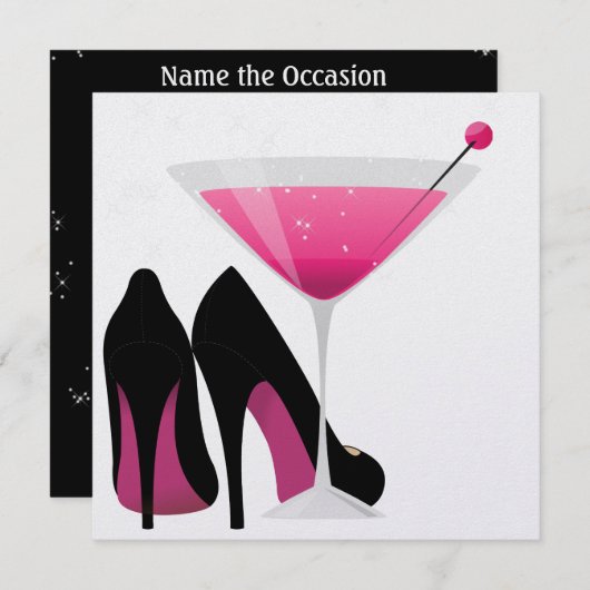 Cocktail Party Invitation by SRF Kaart (Voorkant / Achterkant)