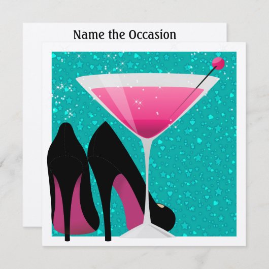 Cocktail Party Invitation by SRF Kaart (Voorkant / Achterkant)