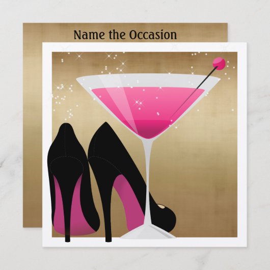 Cocktail Party Invitation by SRF Kaart (Voorkant / Achterkant)