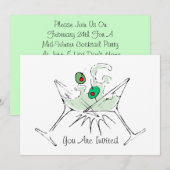 Cocktail Party Invitation Festive Minimalist look Kaart (Voorkant / Achterkant)
