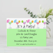 Cocktail Party Invitation Kaart (Staand voorkant)