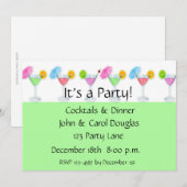 Cocktail Party Invitation Kaart (Voorkant / Achterkant)