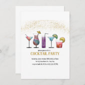 Cocktail Party Invitation Kaart (Voorkant / Achterkant)