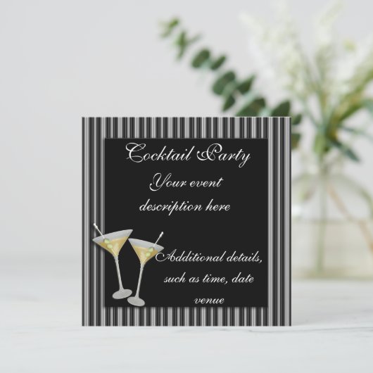 Cocktail Party Invitation Kaart (Staand voorkant)
