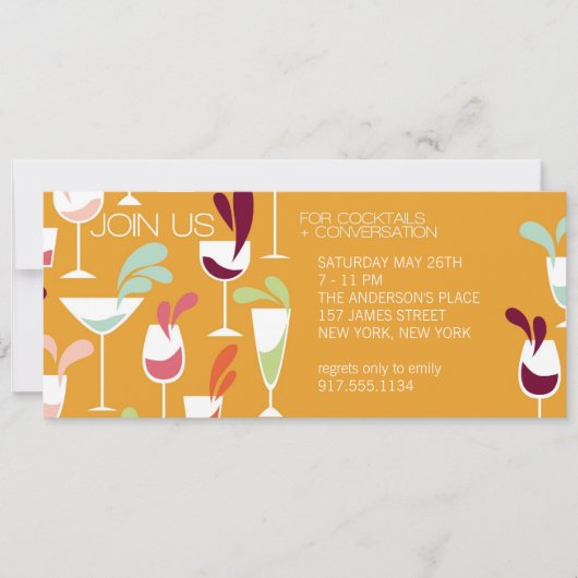 Cocktail Party Invitation Kaart (Voorkant)