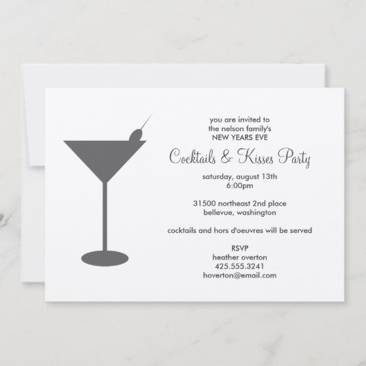 Cocktail Party Invitation Kaart (Voorkant)