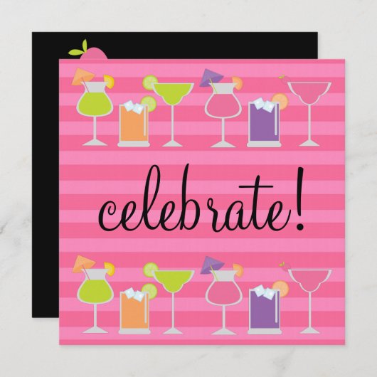 Cocktail Party Invitation Kaart (Voorkant / Achterkant)