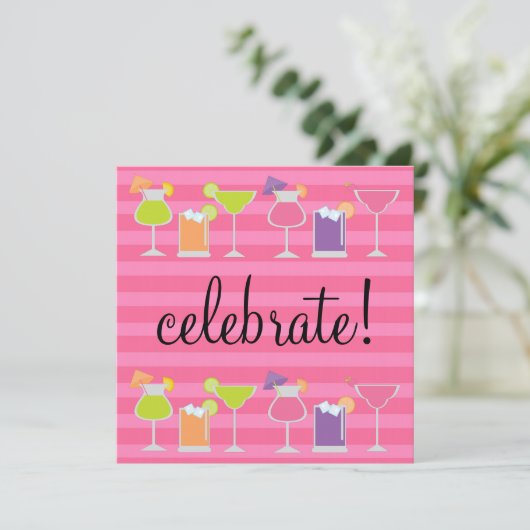 Cocktail Party Invitation Kaart (Staand voorkant)