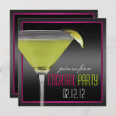 Cocktail Party Invitation Kaart (Voorkant / Achterkant)