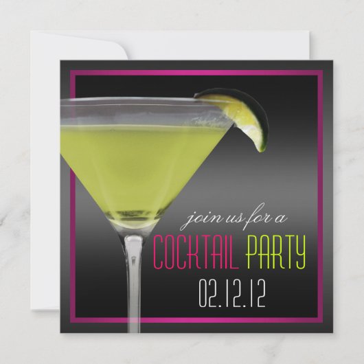 Cocktail Party Invitation Kaart (Voorkant)