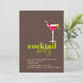 Cocktail Party Invitation Kaart (Staand voorkant)