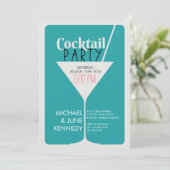 Cocktail Party Invitation Kaart (Staand voorkant)