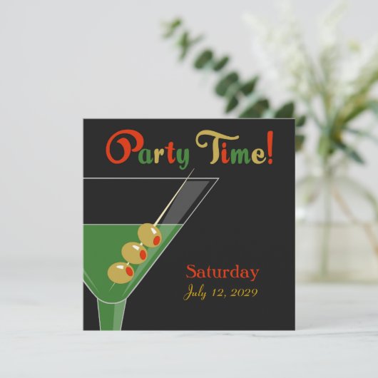 Cocktail Party Invitation Kaart (Staand voorkant)