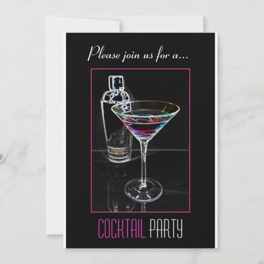 Cocktail Party Invitation Kaart (Voorkant)